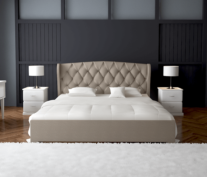 Buy Beige Double Fabric Wing Bed 6X5 