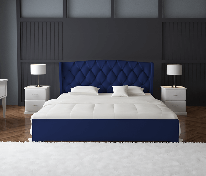 Navy Double Fabric Wing Bed 6X5