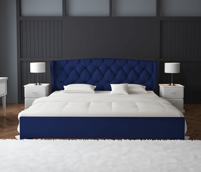 Navy Double Fabric Wing Bed 6X6