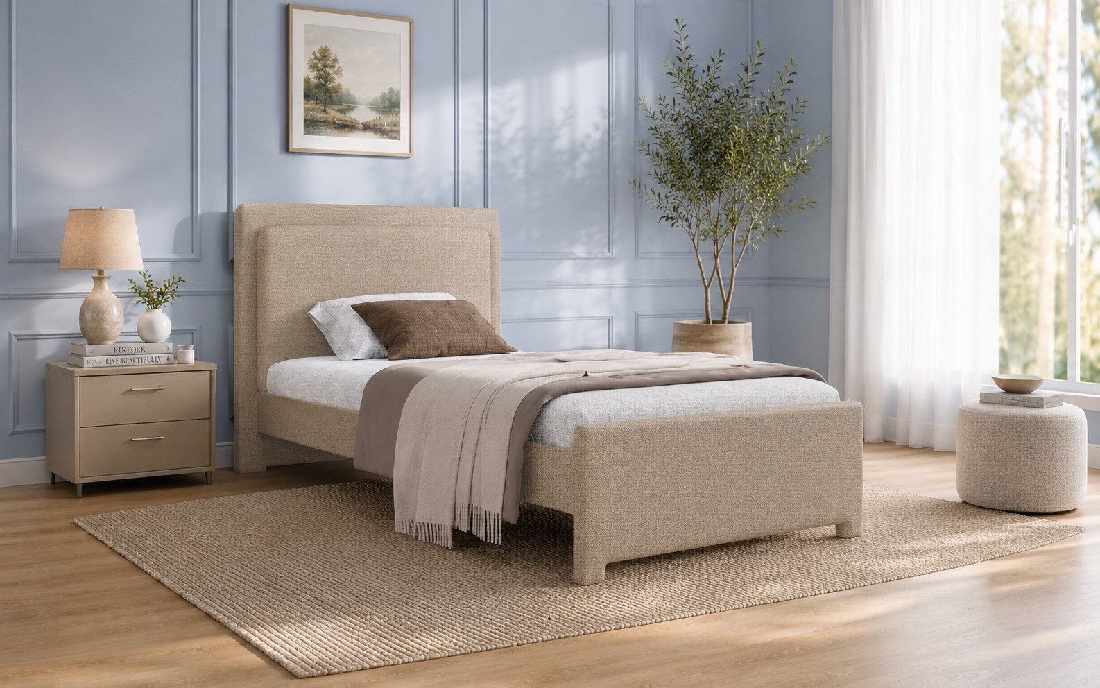Serenity Luxe Bed 6x5 - Olive Brown